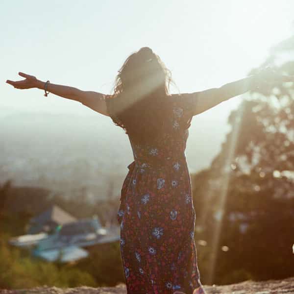 woman enjoying the sun