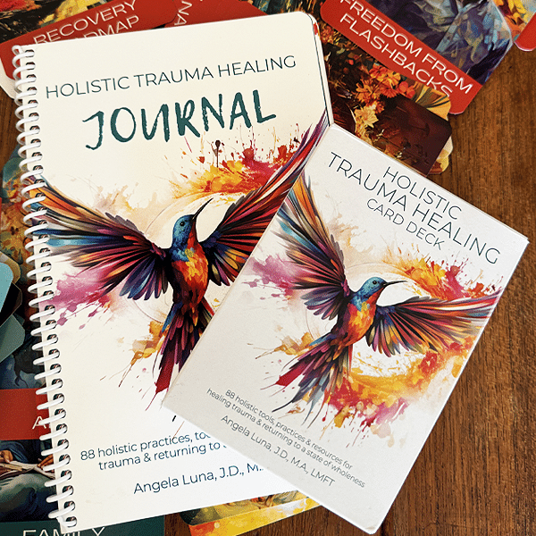 the holistic trauma healing card deck and journal in spanish