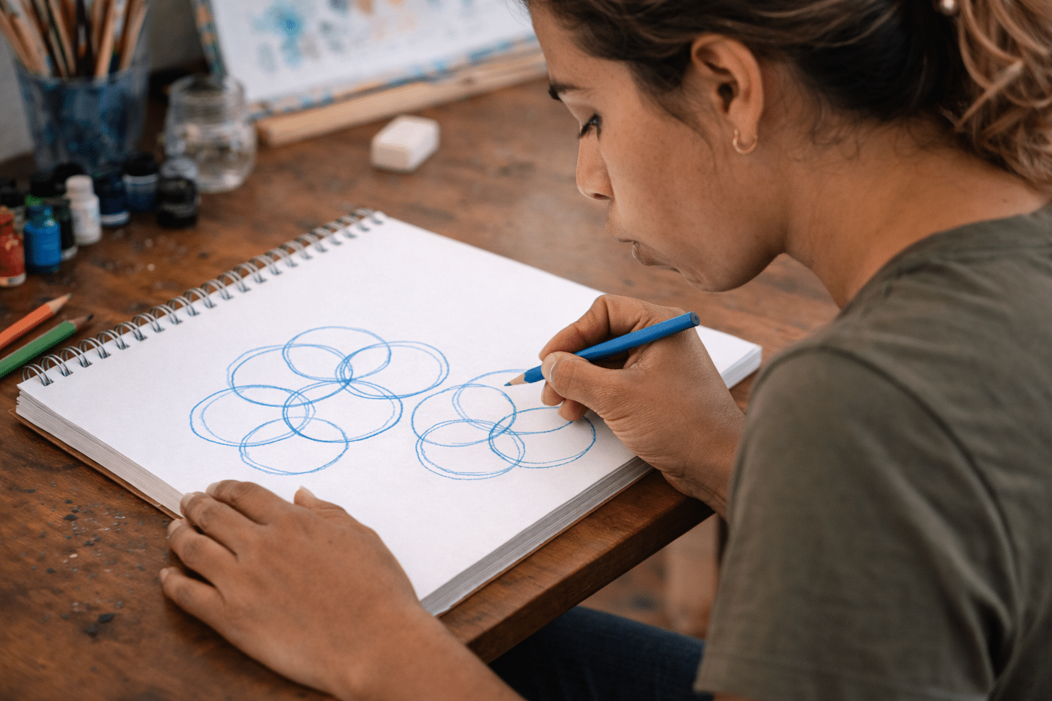 Mindful Art therapy exercise body breath and art